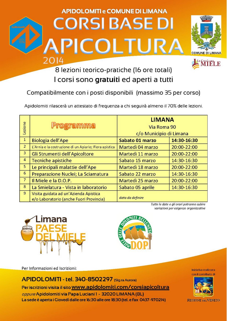Corso APICOLTURA 2014 - LIMANA