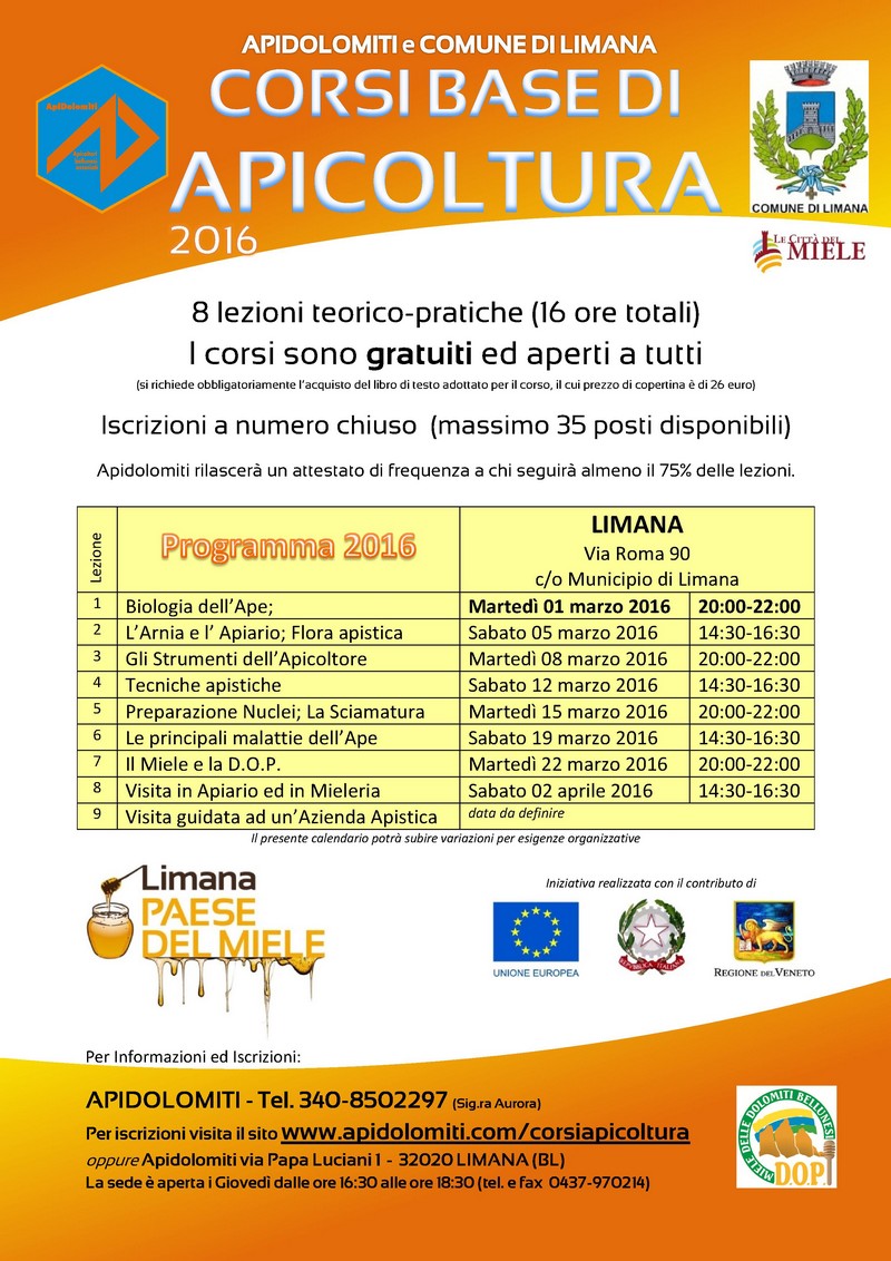 Corso APICOLTURA 2016 - LIMANA